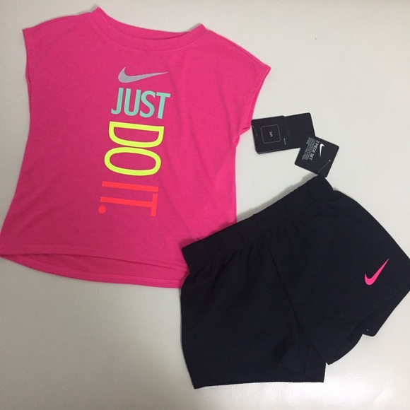 Nike Other - Nike Cute Pink Shorts Set Top Girl 6217